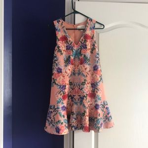 Keepsake the Label coral floral drop waist dress